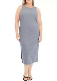 Plus Tank Midi Dress with Side Slit