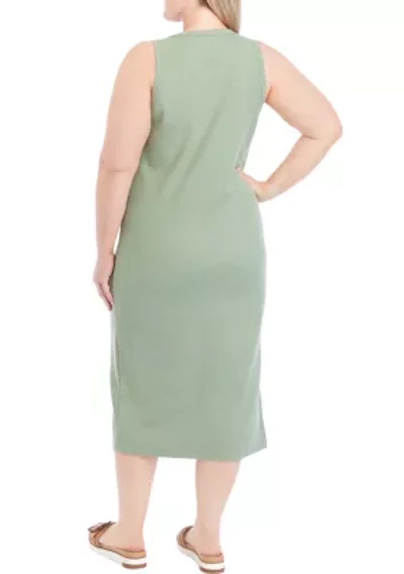 Plus Tank Midi Dress with Side Slit