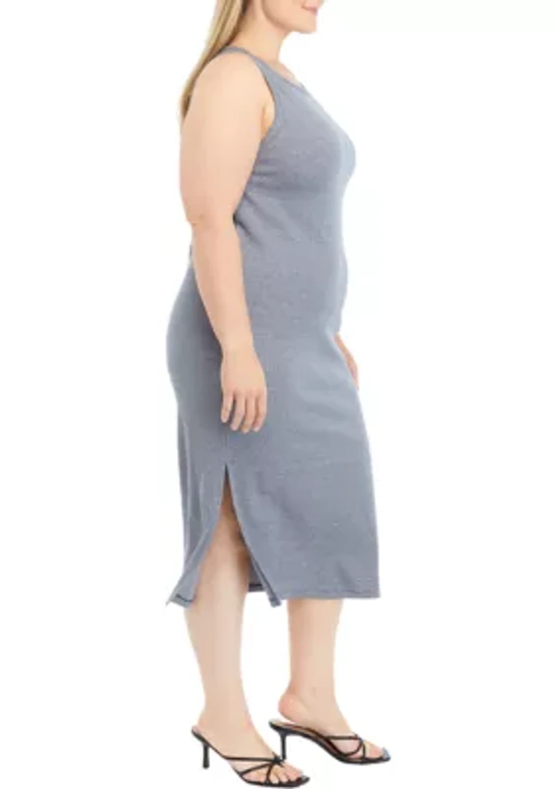 Plus Tank Midi Dress with Side Slit