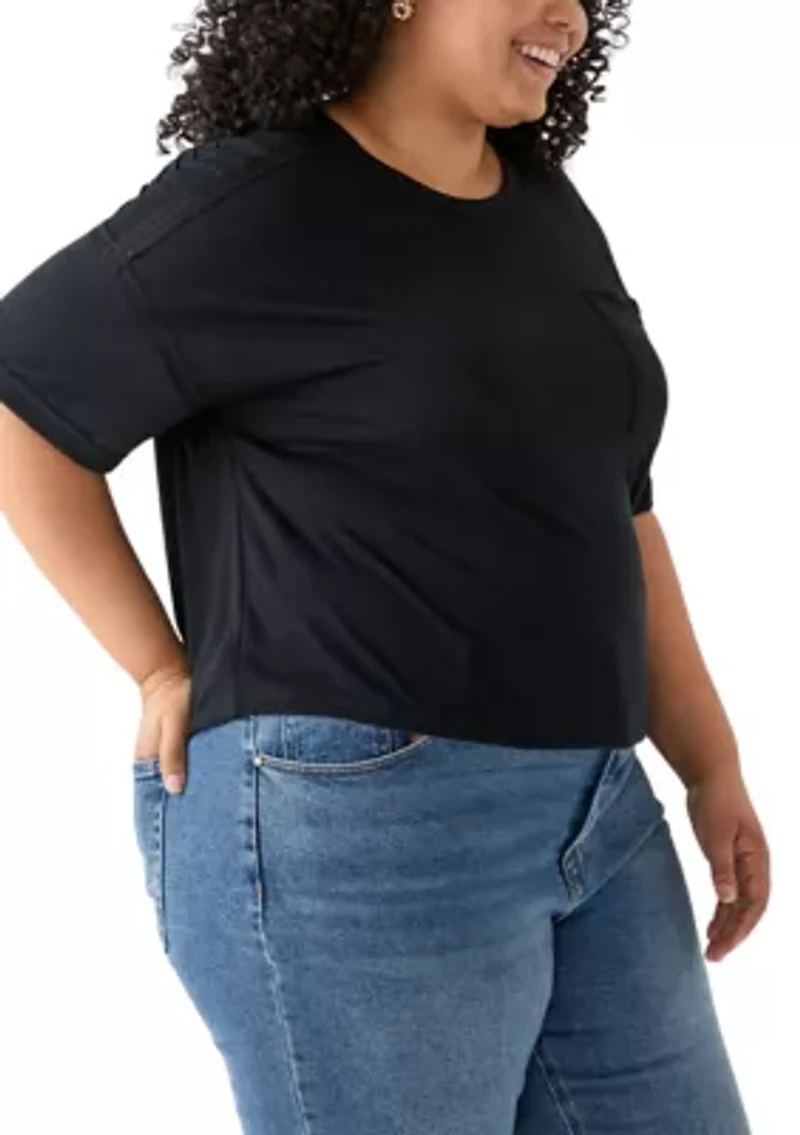 Plus Drop Shoulder Slub Boyfriend T-Shirt