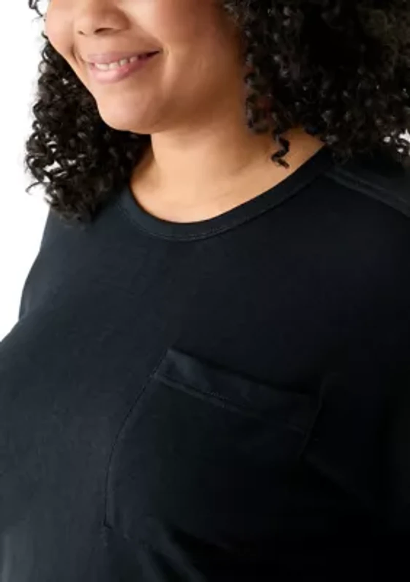 Plus Drop Shoulder Slub Boyfriend T-Shirt