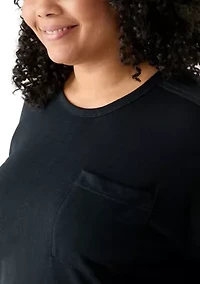 Plus Drop Shoulder Slub Boyfriend T-Shirt