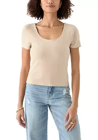 Women's Short Sleeve Peached Jersey T-Shirt
