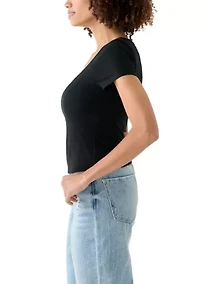 Women's Short Sleeve Peached Jersey T-Shirt