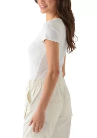 Women's Square Neck Short Sleeve Knit Top