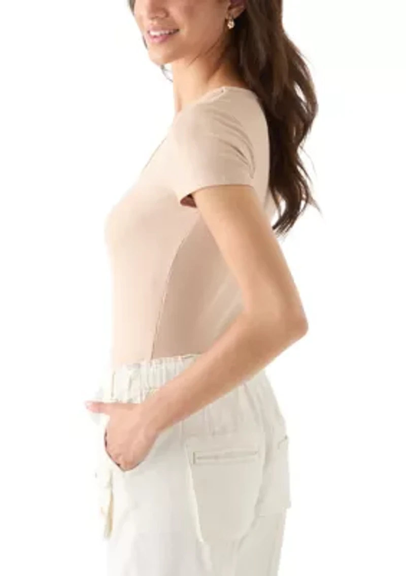 Women's Square Neck Short Sleeve Knit Top