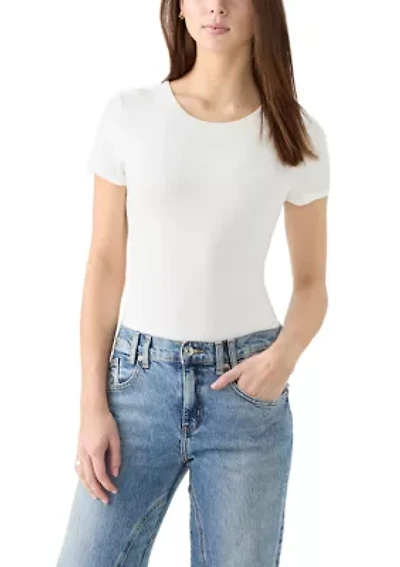 Women's Short Sleeve Peached Jersey Bodysuit