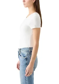 Women's Short Sleeve Peached Jersey Bodysuit