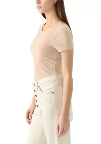 Women's Short Sleeve Peached Jersey Bodysuit