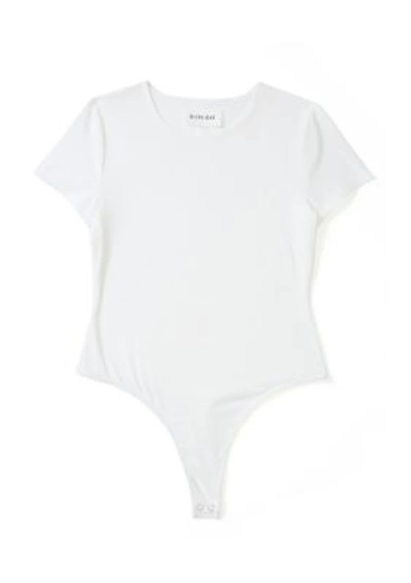 Women's Short Sleeve Peached Jersey Bodysuit