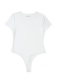 Women's Short Sleeve Peached Jersey Bodysuit