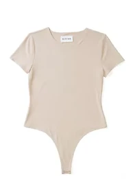 Women's Short Sleeve Peached Jersey Bodysuit