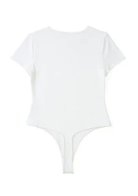 Women's Short Sleeve Peached Jersey Bodysuit