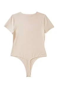 Women's Short Sleeve Peached Jersey Bodysuit