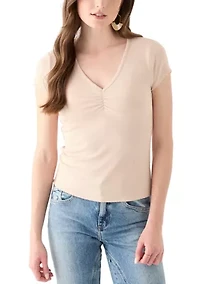 Women's V-Neck Cap Sleeve Top