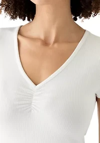 Women's V-Neck Cap Sleeve Top