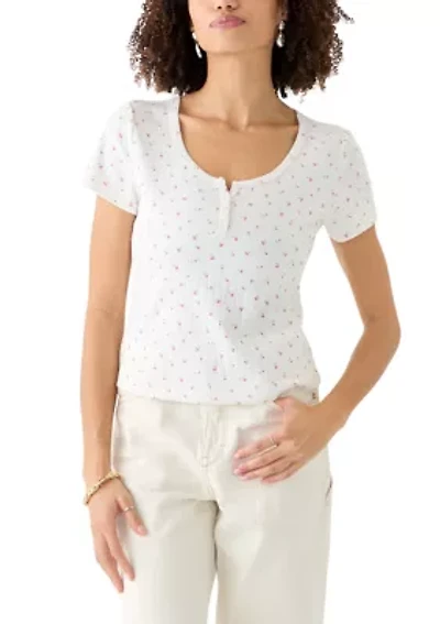 Women's Short Sleeve Henley T-Shirt