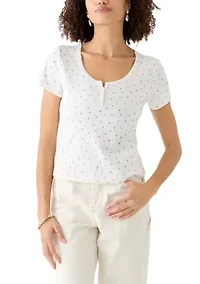 Women's Short Sleeve Henley T-Shirt