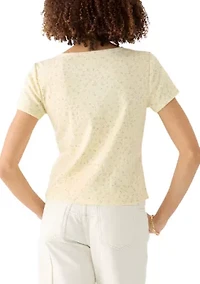 Women's Short Sleeve Henley T-Shirt