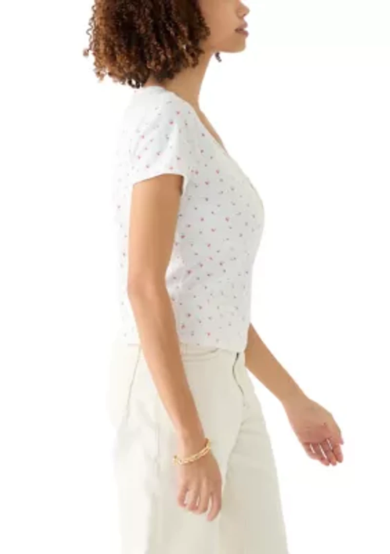 Women's Short Sleeve Henley T-Shirt
