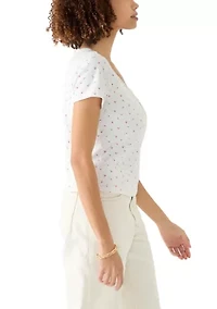 Women's Short Sleeve Henley T-Shirt