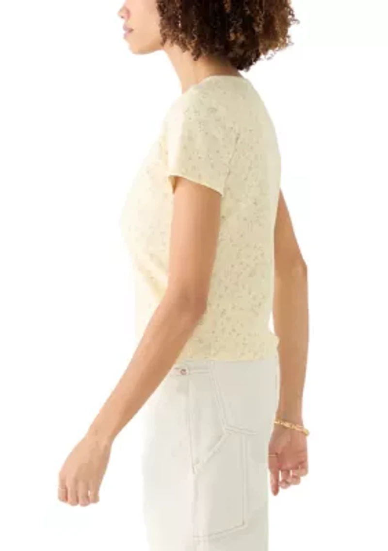 Women's Short Sleeve Henley T-Shirt