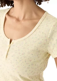 Women's Short Sleeve Henley T-Shirt