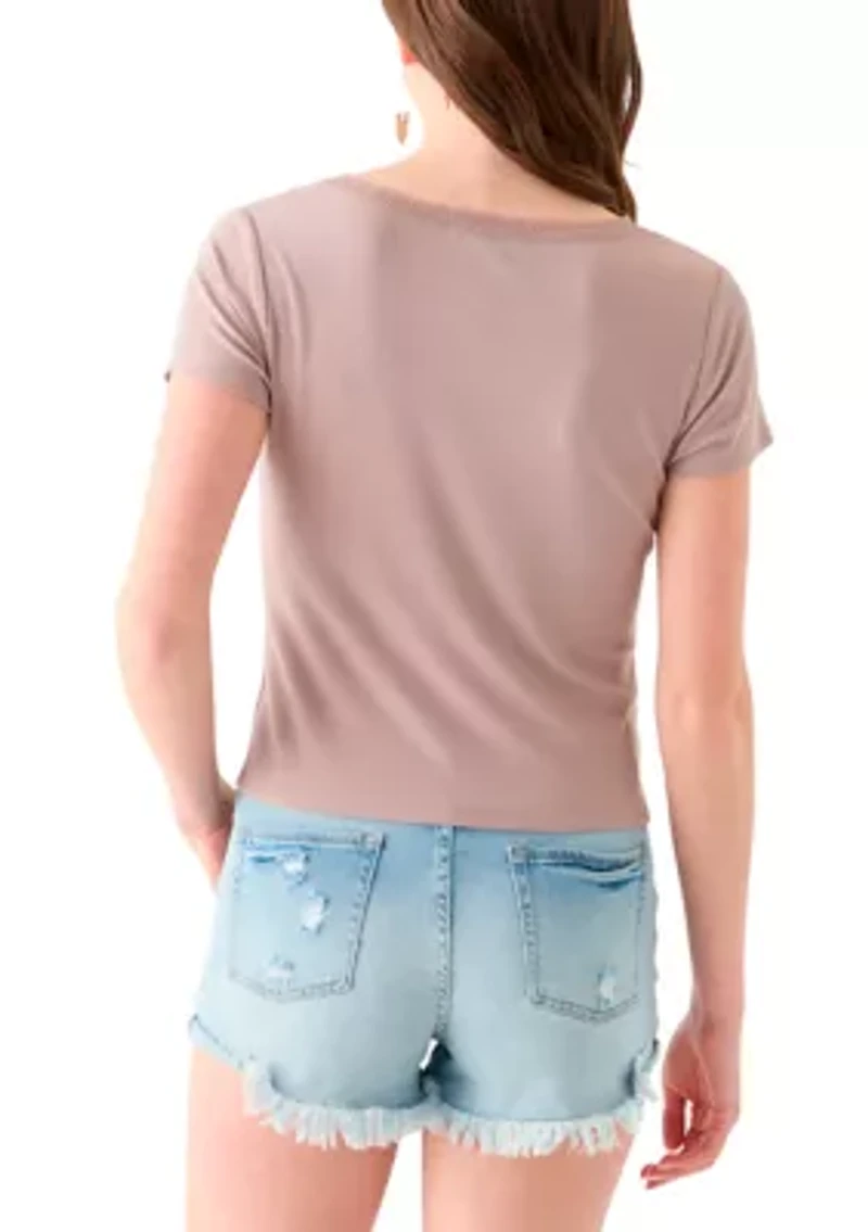 Women's T-Shirt with Lace Trim