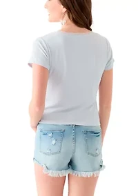 Women's T-Shirt with Lace Trim