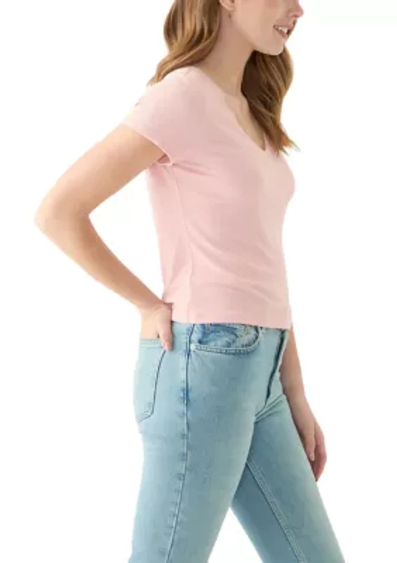 Women's T-Shirt with Lace Trim