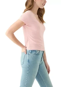 Women's T-Shirt with Lace Trim