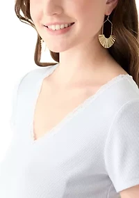 Women's T-Shirt with Lace Trim