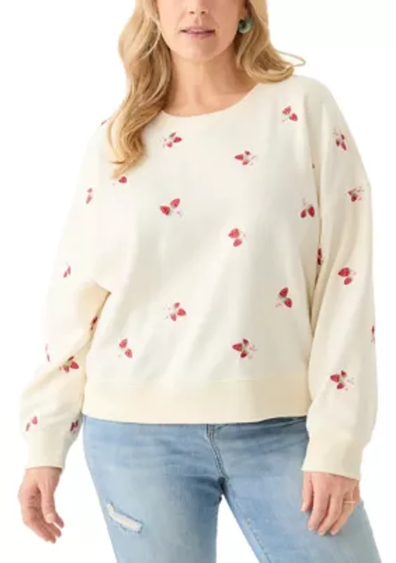Plus Embroidered Fleece Sweatshirt