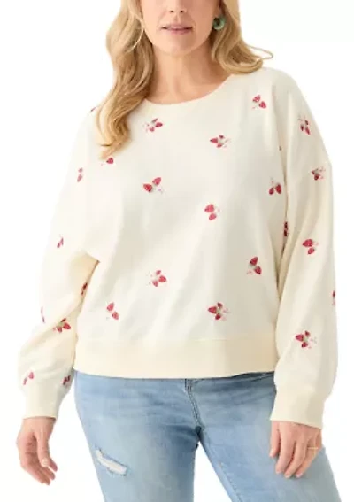 Plus Embroidered Fleece Sweatshirt