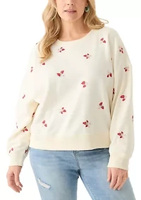 Plus Embroidered Fleece Sweatshirt