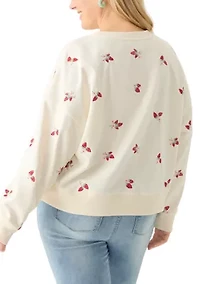 Plus Embroidered Fleece Sweatshirt