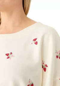 Plus Embroidered Fleece Sweatshirt