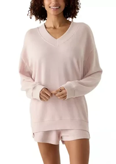 Women's Oversized V-Neck Sweatshirt