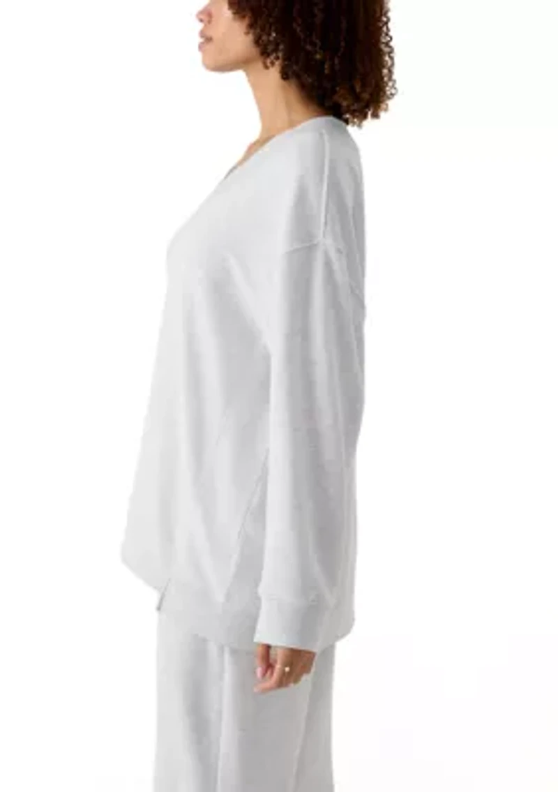 Women's Oversized V-Neck Sweatshirt