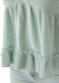 Women's Sleeveless Babydoll V-Neck Peplum Top