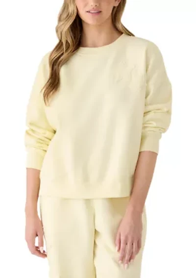 Women's Drop Shoulder Crew Sweatshirt with Appliqué