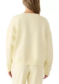 Women's Drop Shoulder Crew Sweatshirt with Appliqué