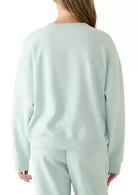 Women's Drop Shoulder Crew Sweatshirt with Appliqué