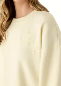 Women's Drop Shoulder Crew Sweatshirt with Appliqué