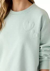 Women's Drop Shoulder Crew Sweatshirt with Appliqué