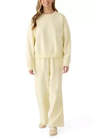 Women's Drop Shoulder Crew Sweatshirt with Appliqué