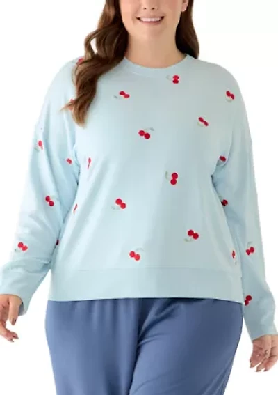 Plus Long Sleeve Appliqué Sweatshirt