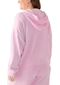 Plus Embroidered Hooded Sweatshirt