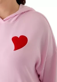 Plus Embroidered Hooded Sweatshirt