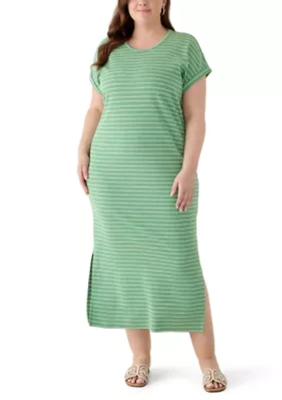 Plus Short Sleeve Knit Maxi Dress